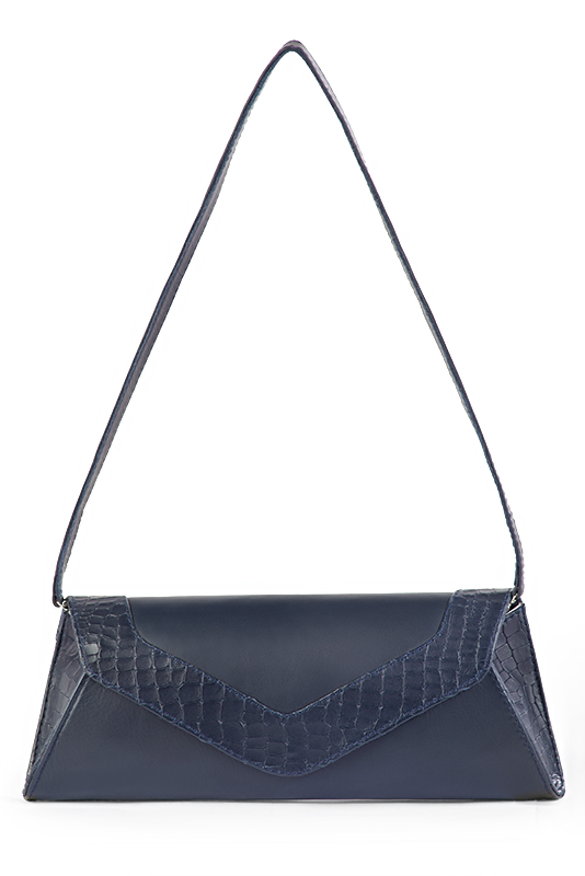 Women's navy blue luxurious elegant clutch for ceremonies, weddings and evenings out. - Top view